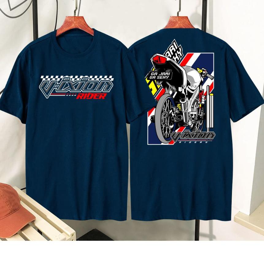 xbg   BAJU  TSHIRT KAOS  DISTRO  MOTOR VIXION SEXY NAVY SIZE 