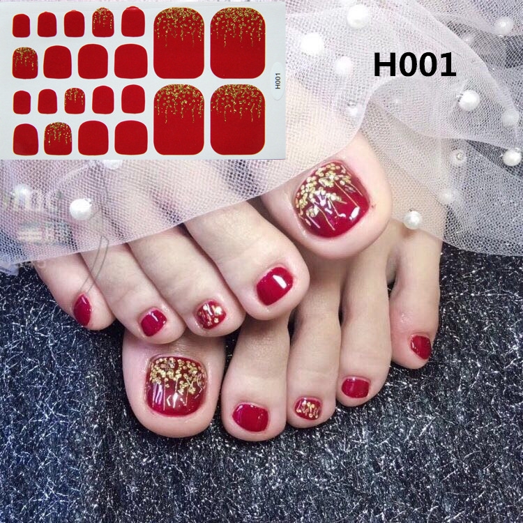 22 Stiker kuku stickers nail sticker nail sticker foot stick foot full waterproof H001-H020