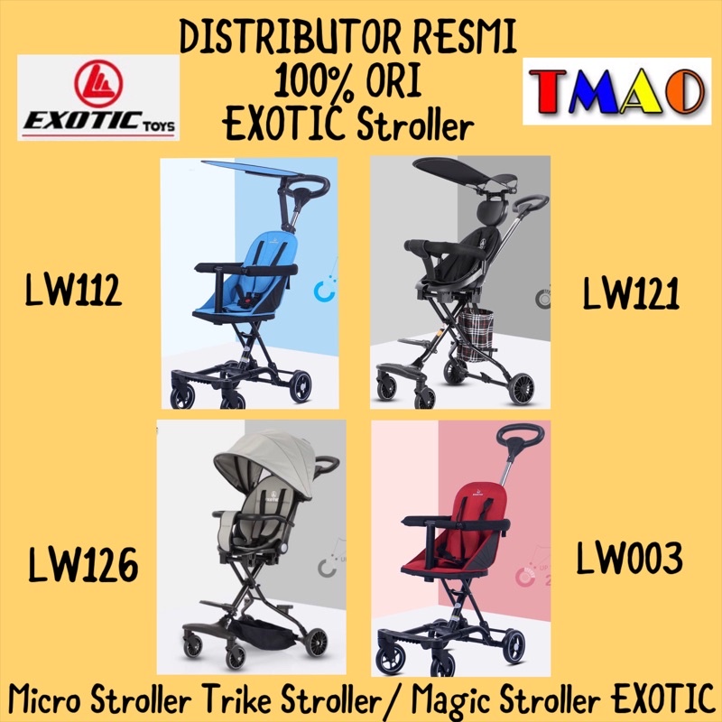 Micro Stroller Trike Exotic Magic Stroller EXOTIC LW121 LW126 LW003 LW112 LW-126 LW-121