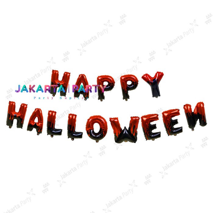 Balon Foil Set Happy Halloween / Balon Halloween / Balon Foil Huruf