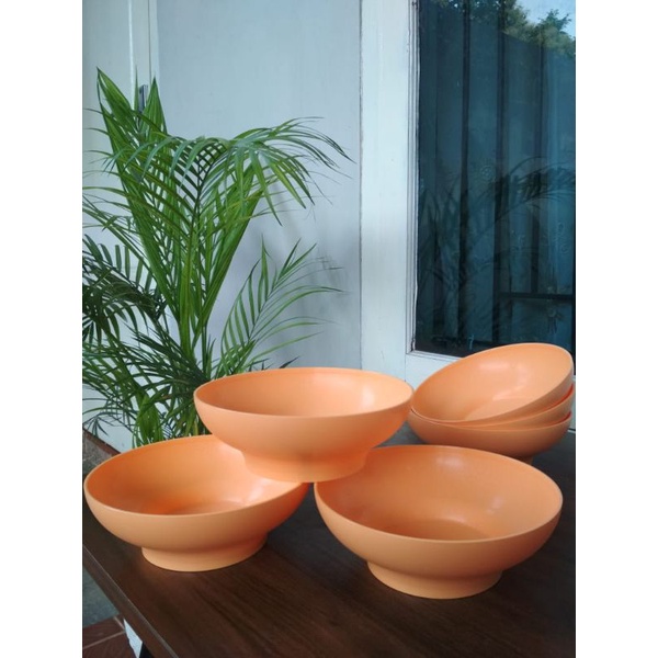 TUPPERWARE IDEAL BOWL ORANGE &  HIJAU (6) 500ML