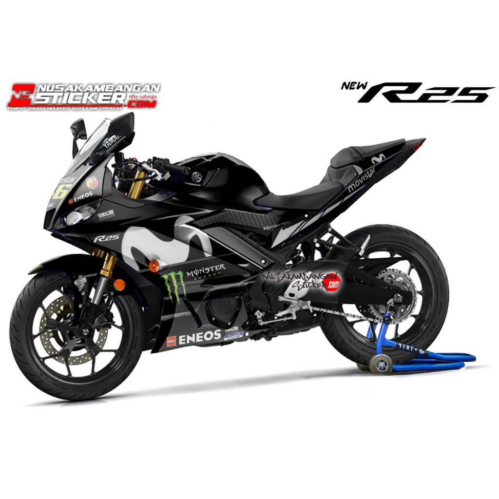 Stiker R25 NEW MOVISTAR HITAM