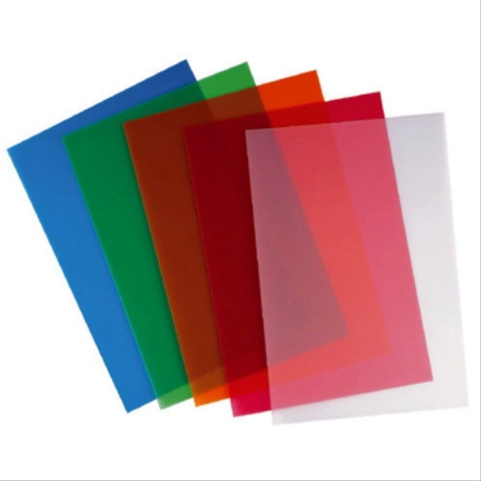PLASTIK MIKA COVER JILID BUKU 10 LEMBAR CJ-2 0.12MM F4 A4 FOLIO SAMPUL FILM TEBAL WARNA WARNI TRANSP
