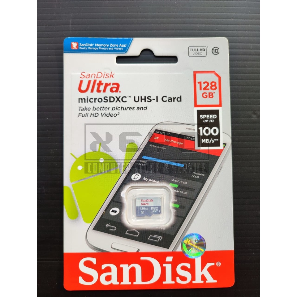 Sandisk Ultra micro SD / Micro SD Class 10 100MB/s - 128GB