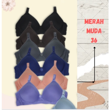 Bra BH Tanpa Kawat Super Soft Sorex 17238-36 Merah Muda