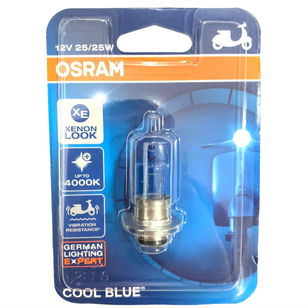 BOHLAM OSRAM COOL BLUE H6 KAKI 1 HALOGEN 25WATT AC DC HALOGEN ORIGINAL