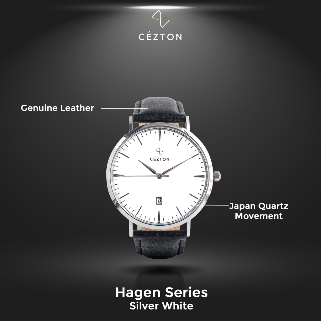 CEZTON Jam Tangan Pria | HAGEN SERIES Silver White
