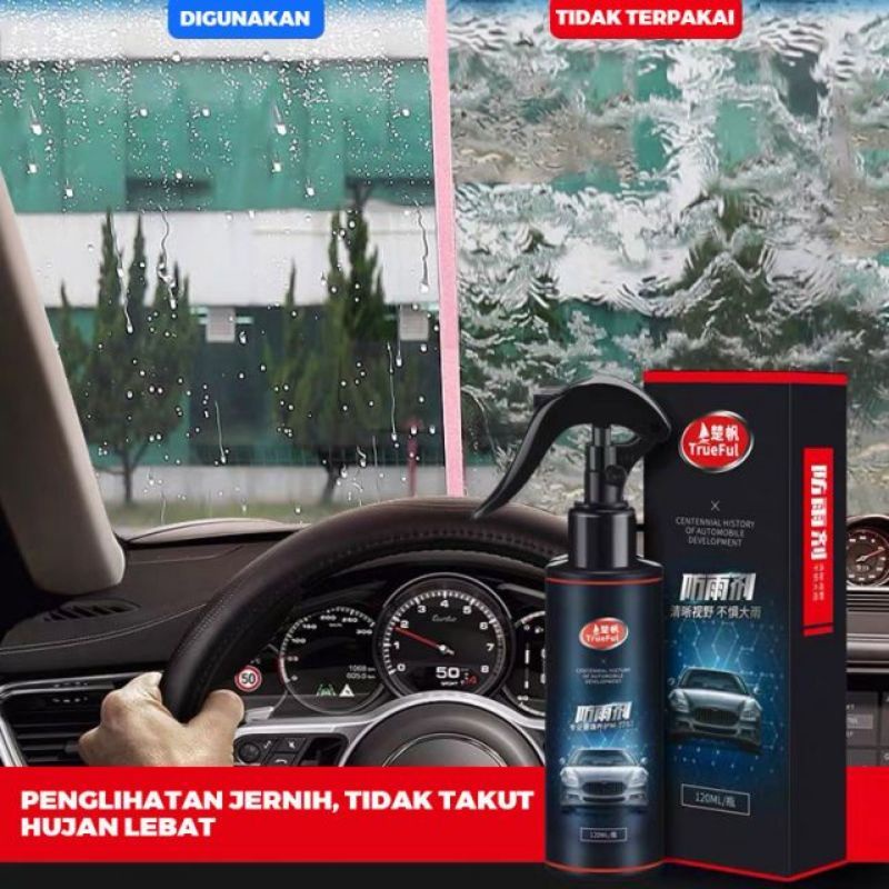 NANO COATING PELINDUNG ANTI AIR HUJAN EMBUN KACA MOBIL TRUEFUL 120ML/CAIRAN POLES MOBIL NANO CERAMIC COATINH TRUEFUL CAR WINDSHIELD SERBAGUNA