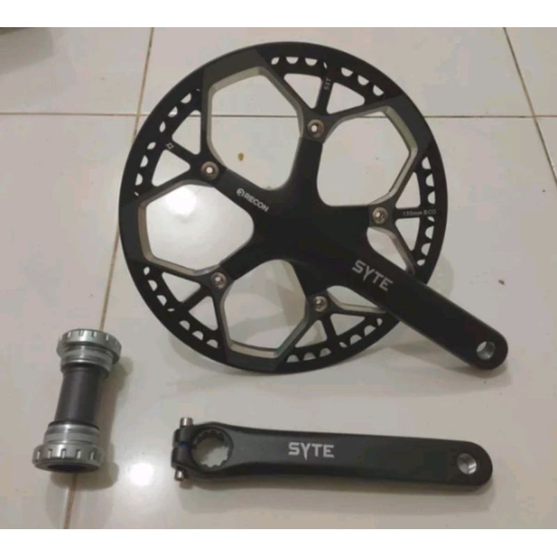 crank single sepeda lipat SYTE recon Hollowtech II 53t