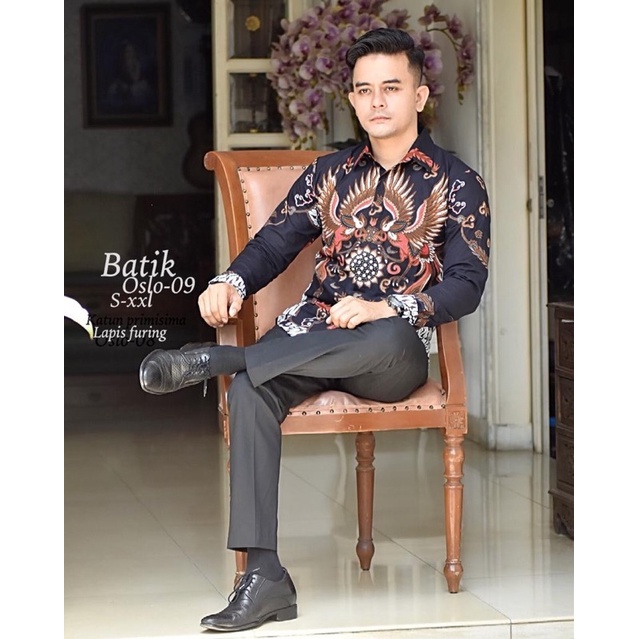 Kemeja Batik Pria Lengan Panjang | Lapis Furing | Free Masker