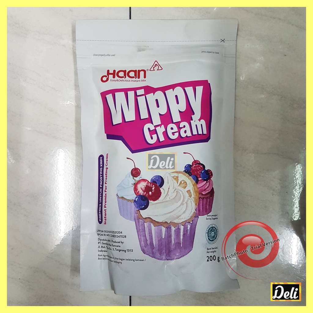 

Wippy Cream Haan 200gr Pouch / Whip Cream Haan 200gr / Bubuk Premiks Frosting Krim Haan