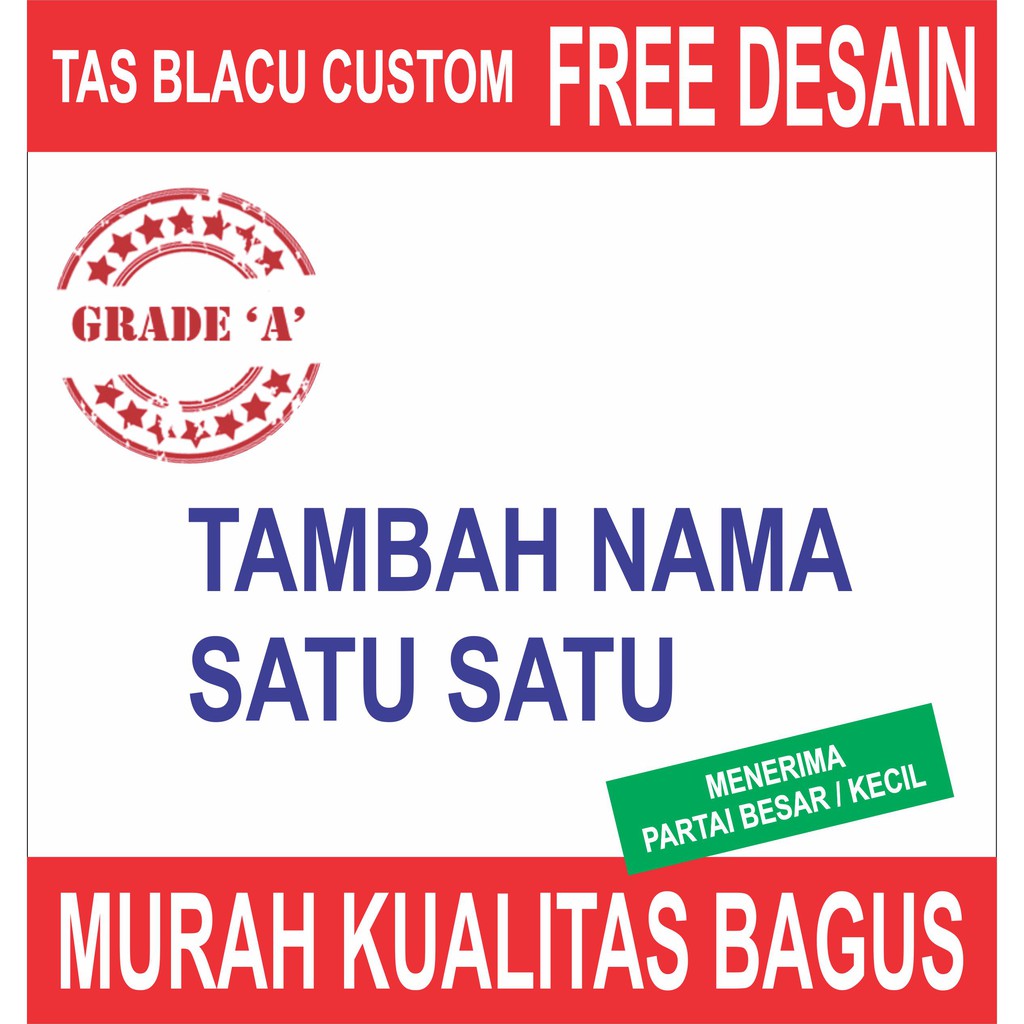 

Khusus Tambah Nama Satu Satu Beda Beda Nama Tamu Anak (Produk Tas Blacu Kami)