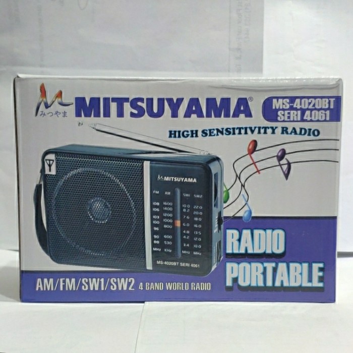 NEW!! RADIO SPEAKER PORTABLE  / RADIO AM-FM-SW1-SW2 4 BAND MITSUYAMA MS-4020BT SERI 4061