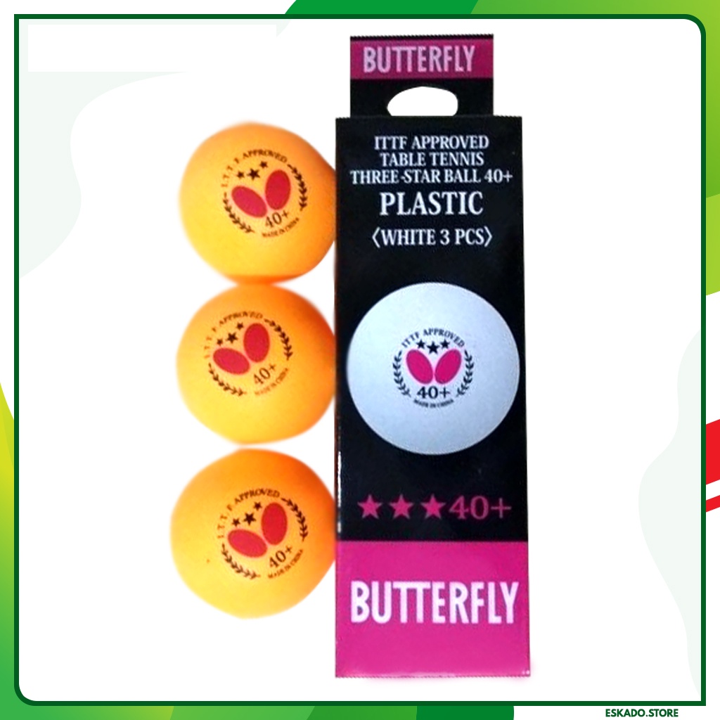 Bola pingpong/tenis meja Butterfly 3 star