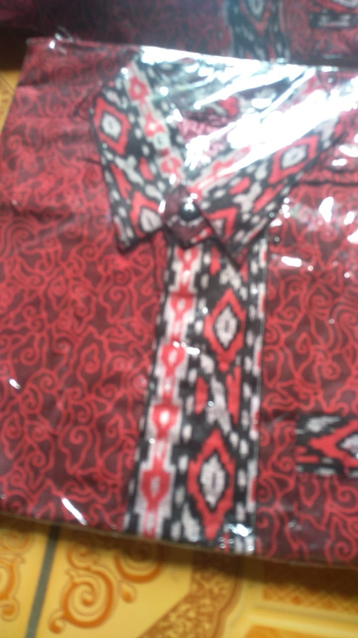 Batik Couple Keluarga Maura Couple Sania Ruffle Ori Ndoro Jowi Dnt Termurah Motif Mega Mendung Merah