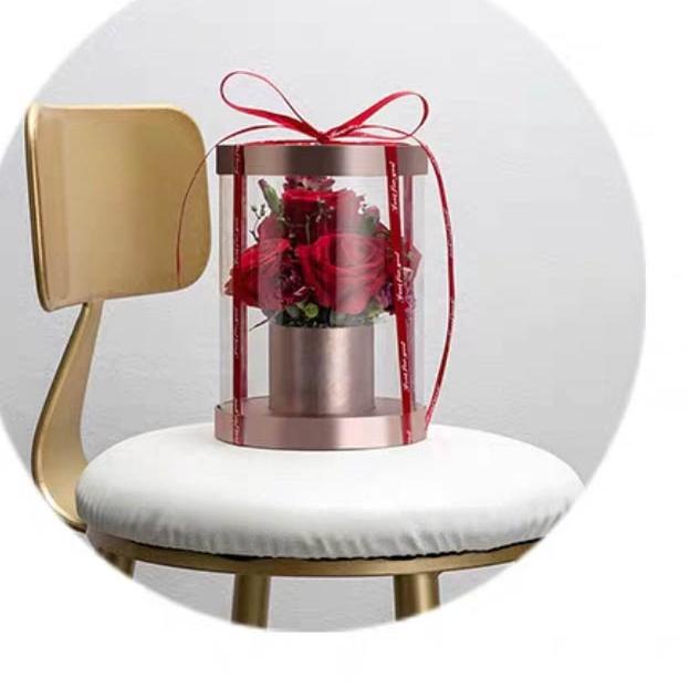 

Mini Round Transparant Box - Bloom box - Kotak kado kerajinan GB003