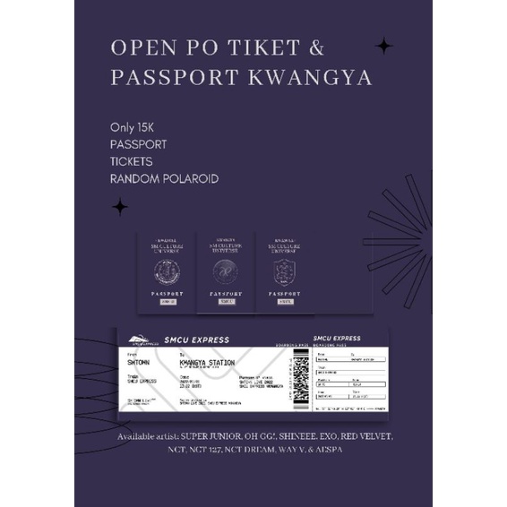 TIKET & PASSPORT KWANGYA UNTUK SM CONCERT SMCU SUJU, GG, SHINEE, EXO, RED VELVET, NCT, NCT 127, NCT 