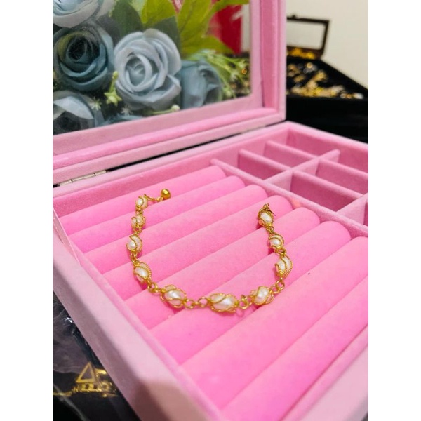 gelang mutiara lapis emas