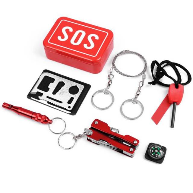 Peralatan Survival Kamping Emergency SOS EDC Tools / Perlengkapan Kemah Hiking Outdoor