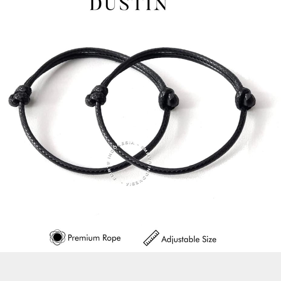 Terbaik Emrys DUSTIN BLACK Simple Bracelet Gelang Couple pria wanita terCO 1K ..