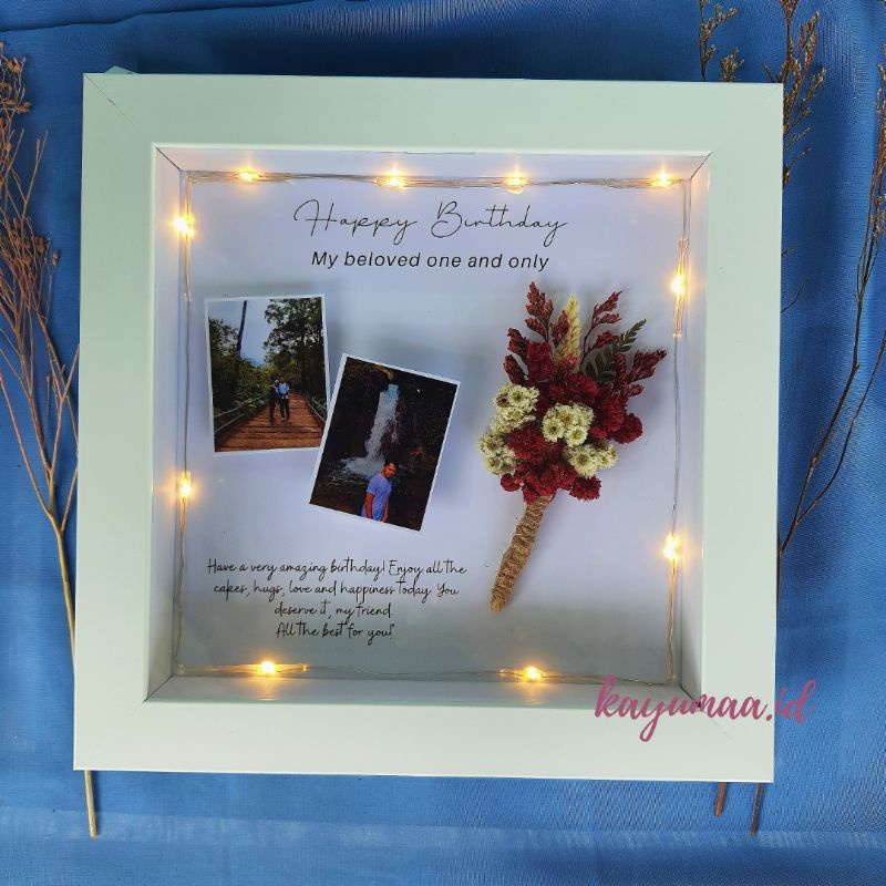 Dried Flower Frame 3D Custom / Kado Ultah Graduation Wedding