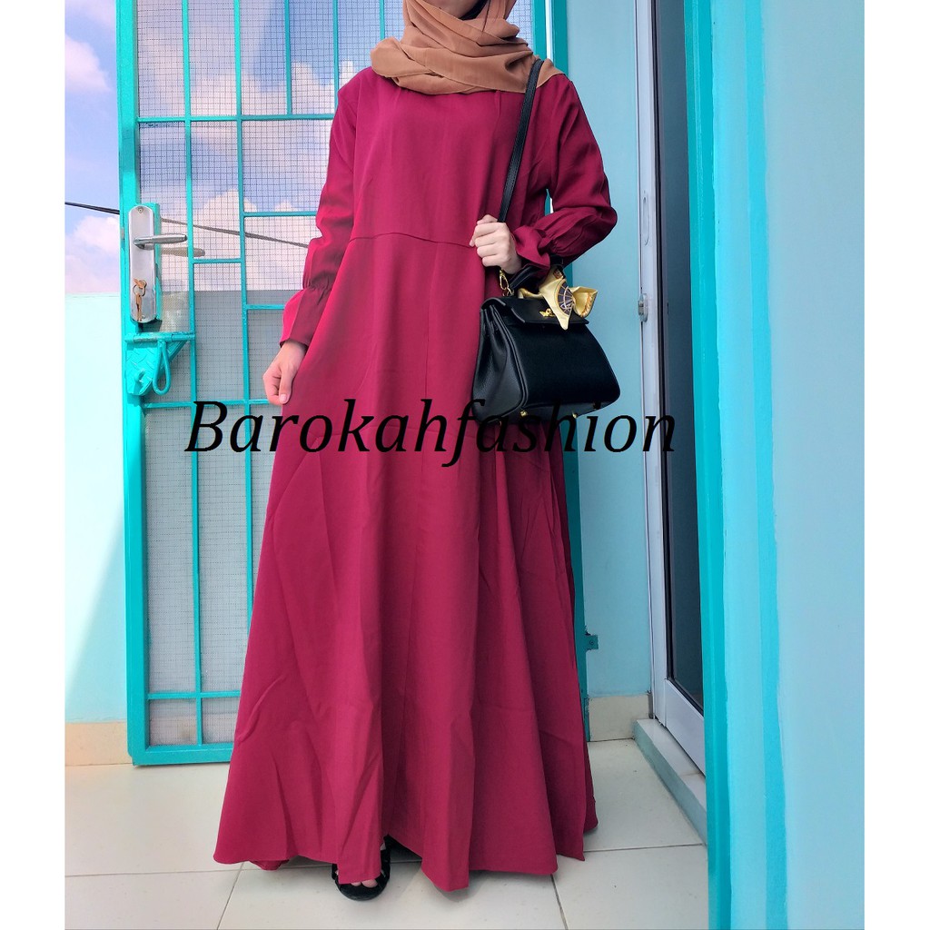 Gamis Muslim Murah Bahan Moscrepe Busui Sleting Depan Fit To XL