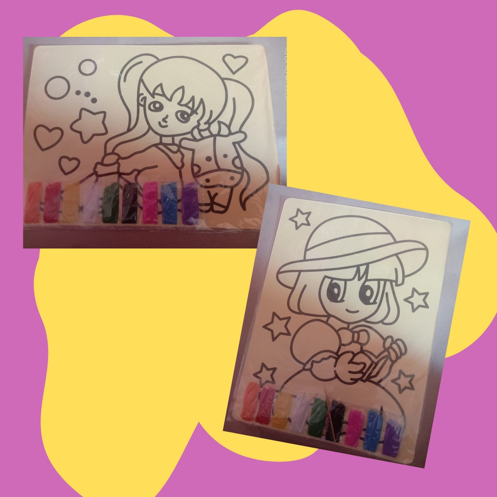 Buku Gambar Mewarnai dengan pasir | buku mewarnai | buku murah