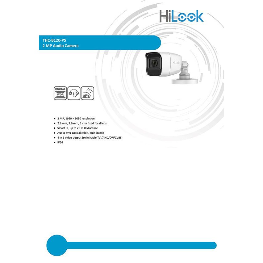 Camera Cctv Hilook Outdoor Audio 2Mp 1080P By Hikvision Product Thc-B120-Ps Support audio