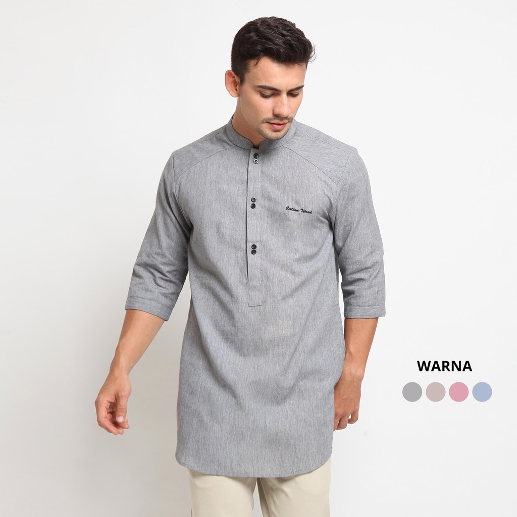 HAMZAH BLACK |ManNeedMe x CW| Baju Koko Pria Lengan 3/4 Baju Muslim Kurta Dewasa ORIGINAL