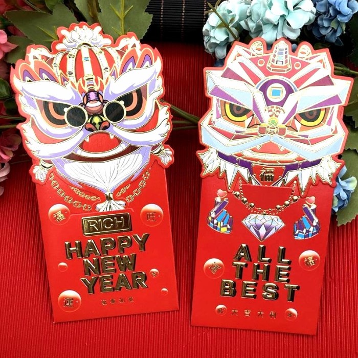 Angpao Happy New Year Angpau Imlek Netral Barongsai Ampau Panjang Harga Grosir Termurah