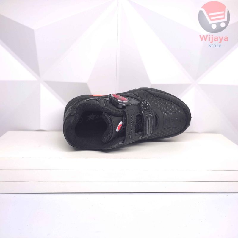 Sepatu Sekolah Anak Pro Att 28-37 MGP 457 V Hitam Polos dengan Strap Velcro Perekat Magnet Terpopuler