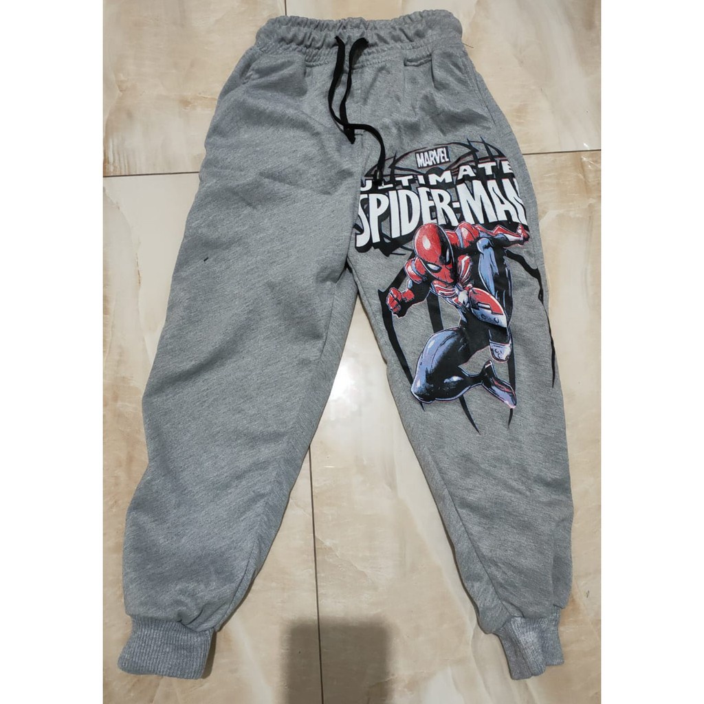 CELANA JOGGER PANJANG ANAK MOTIF SPIDERMAN TRAINING TRENING HARIAN OLAHRAGA 4-10thn