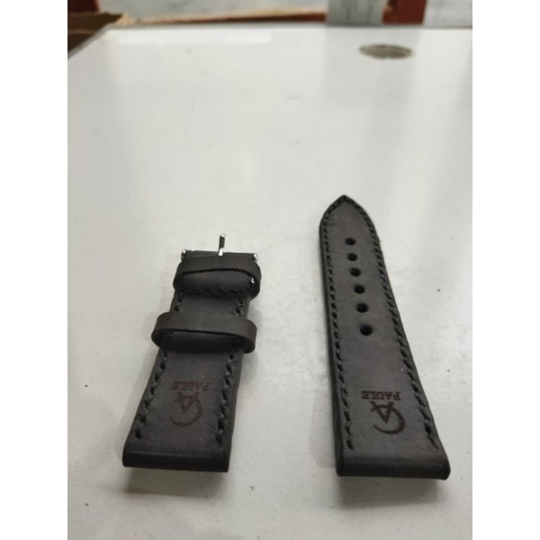 Strap jam kulit asli logo AC Hitam