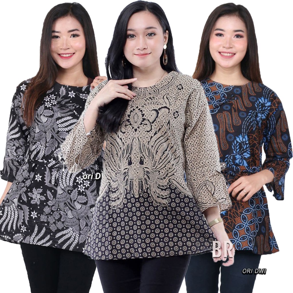 Blouse Batik Couple Atasan Batik Wanita Seragam Kantor M L XL XXL ATASAN BATIK