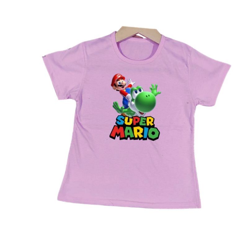 Baju Anak Cewek Kaos Anak Cewek Atasan anak SUPER MARIO 1-12 Tahun Ukuran S.M.L.XL.2XL.3XL