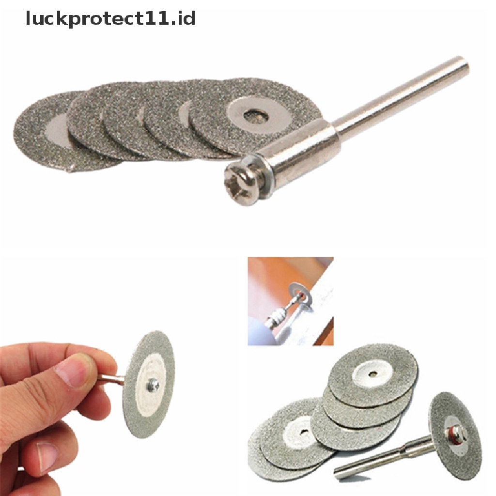 //HG&amp;ID// HOT 5 PCS 22mm Emery Diamond cutting blades Drill Bit+1 Mandrel for Dremel Set .