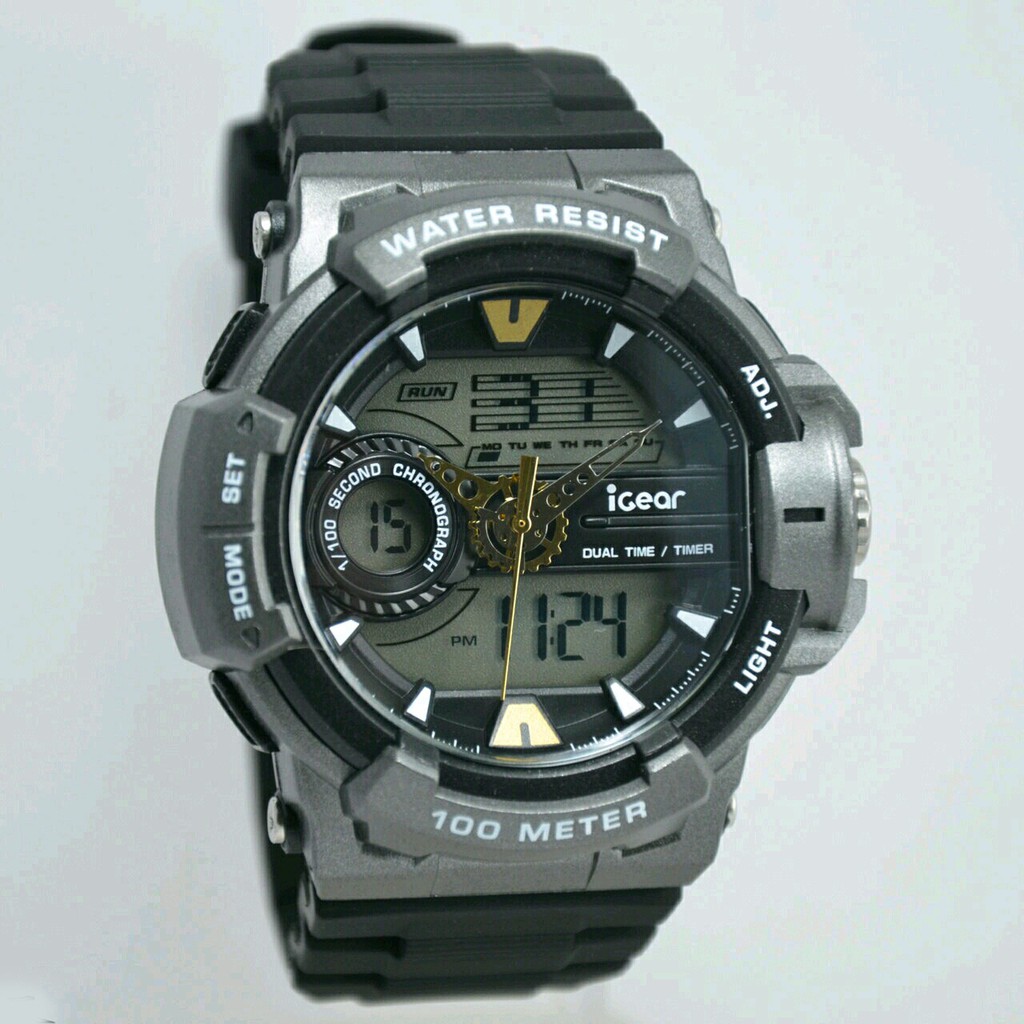 iGear Jam Tangan Sport Pria Murah I64-1978 - Tali Karet - Dual Time