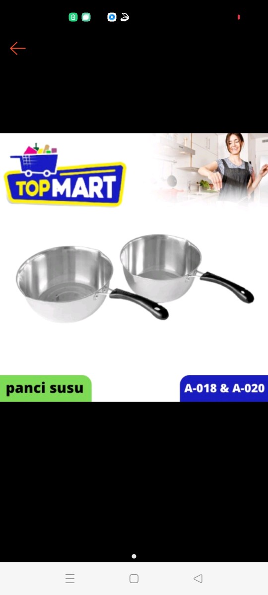 Panci Susu Stainless Steel-milk Pan / Panci Susu Milk Pot 20cm 18cm Murah Panci Mie 020 018 Topmart
