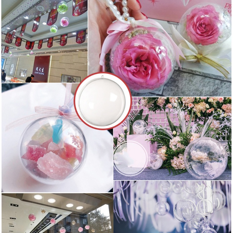 [ Hollow Plastic High Transparent Christmas Ball Decoration for Shopping Mall Festival Party Wedding Present ]