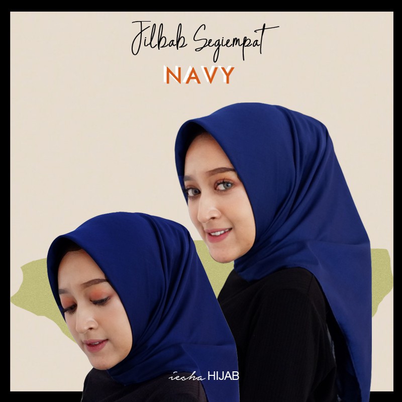 Jual Jilbab Segi Empat Navy Blue Biru Dongker Hijab Segiempat Biru