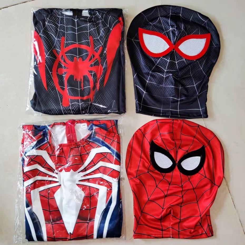 Voucher Halloween Party Spider-man: Miles Celana Ketat Anak Cosplay Game Superhero Avengers Kostum