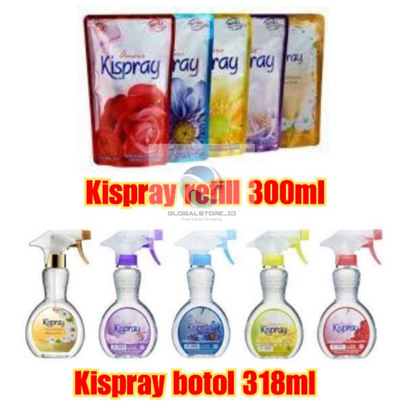 Kispray pengharum pakaian botol 318ml/refill 300ml