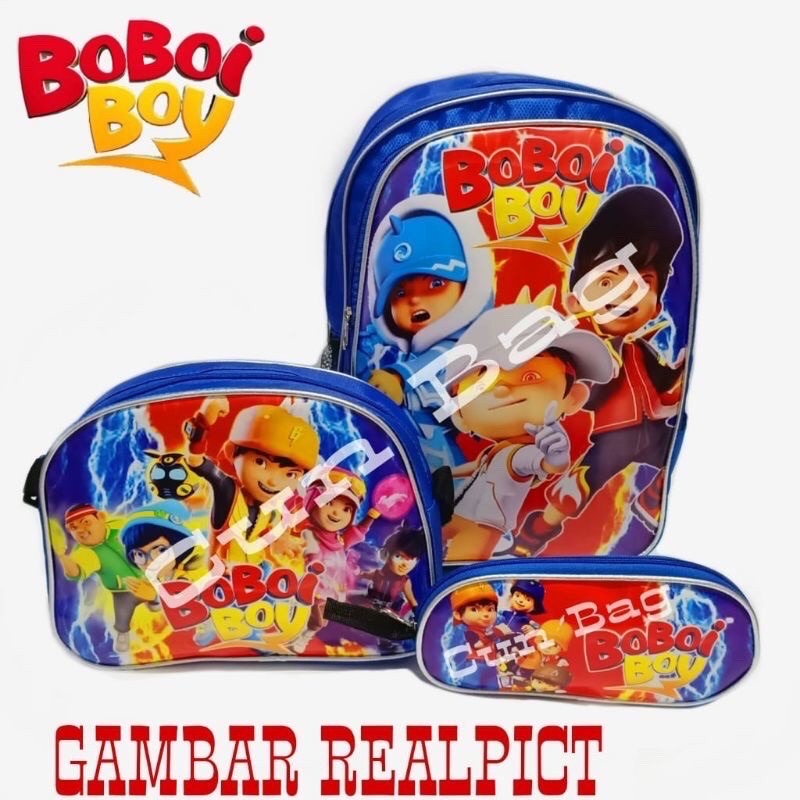 -BOBOIBOY- TAS RANSEL ANAK 3 IN 1 BOBOIBOY TAS SEKOLAH ANAK LAKI LAKI BOBOIBOY REALPICT