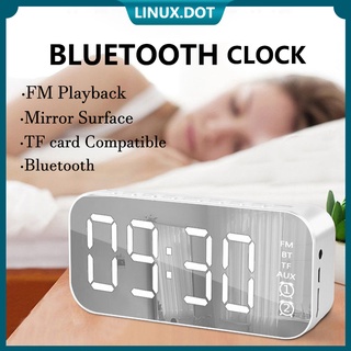 [COD] Cermin Clock Alarm Bluetooth Cerdas Wireless  Alarm Clock Digital FM Radio  Portable