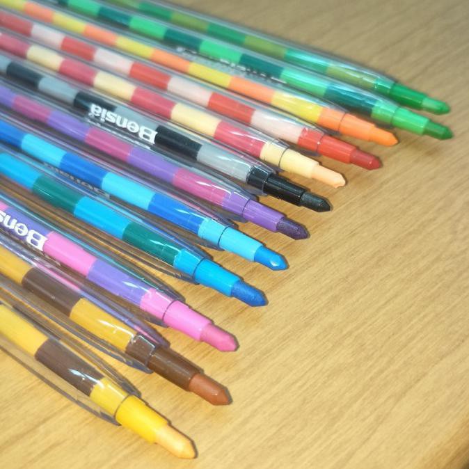 

(PERALATAN MENGGAMBAR) BENSIA ORIGINAL PENSIL WARNA SUSUN 24 WARNA - NON SHARPENING CANO-81 COD