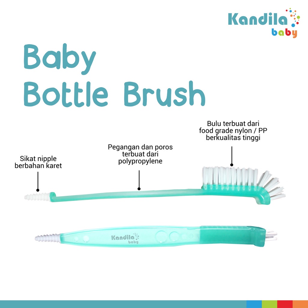 Castle - Kandila Baby Bottle Brush Set - Nipple Brush - Sponge Brush - Pembersih Botol Susu - Sikat BOtol Kandila KDL06-7 / KDL06-4 / KDL06-2 / KDL06-5 / KDL06-8