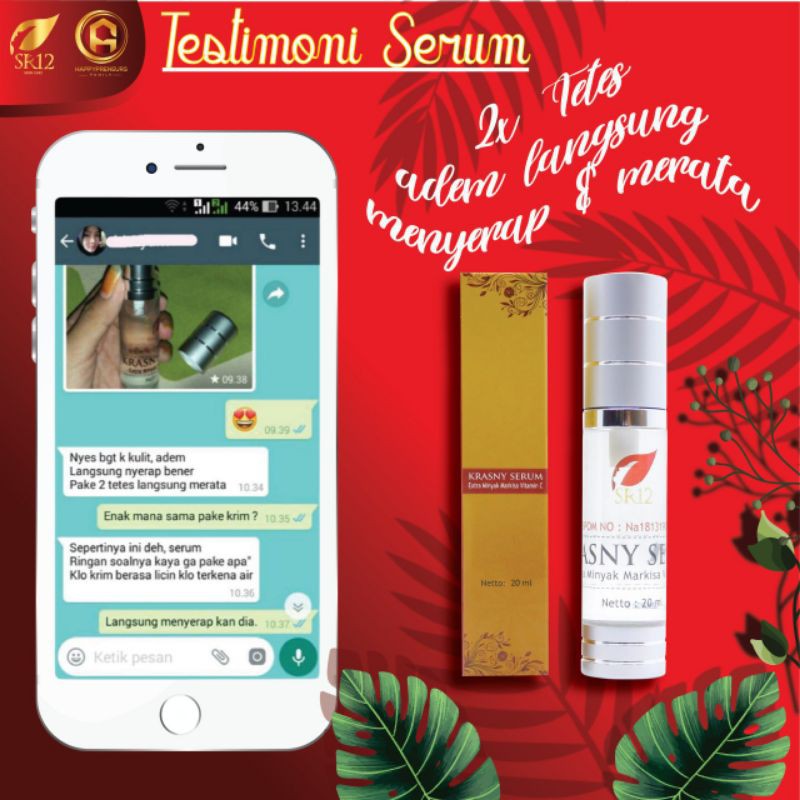 SERUM KULIT KERING / KRASNY SERUM SR12 ANTIOKSIDAN / SERUM VITAMIN C / SERUM MARKISA MEMBANTU REGENERASI SEL KULIT saudagarsr12