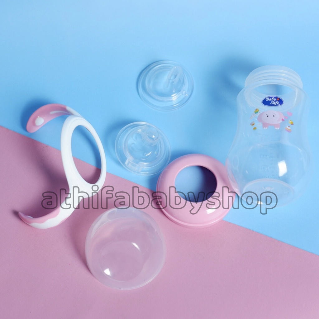 Dot Bayi Botol Susu Gagang Baby Safe Karakter Lucu Wadah Asi Perah 250ml 8oz Spout Cup Soft Silicon 3 in 1 Bottle system Anak Laki Perempuan Cowok Cewek Usia Umur Newborn 1 2 3 4 5 6 Bulan Keatas  -WN30-