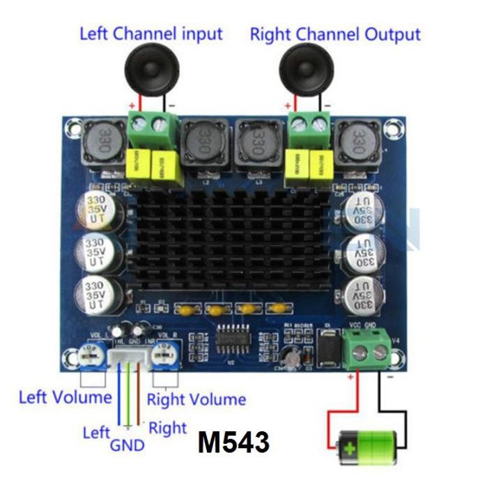 M 543 KIT AMPLI CLASS D TPA3116D2 2 X 120 WATT XH M543