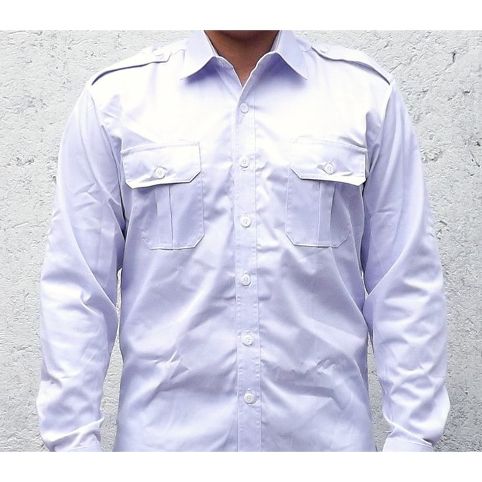 Kemeja Outdoor / Lapangan / Gunung / PDL Lengan Panjang Putih